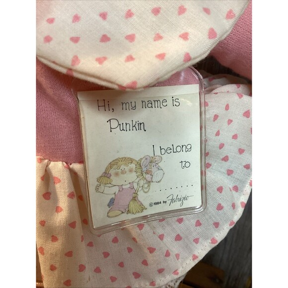 Vintage Bumpkin Punkin Doll Fabrizio Bunkies Cloth Toy 1984 Yarn Hair With Tags - Picture 4 of 13